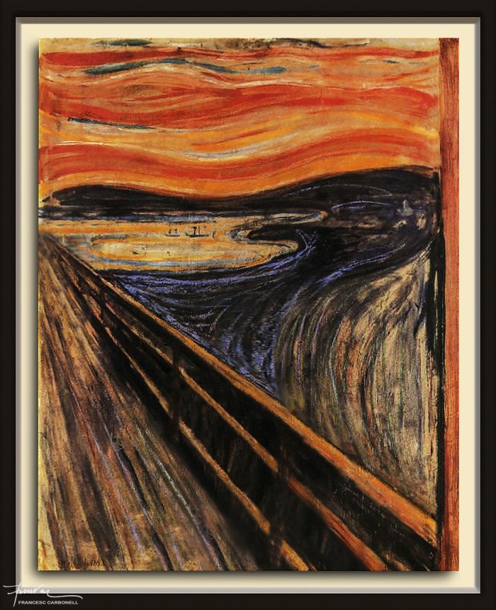A partir de "El crit", d'Edvard Munch. Oli i pastel sobre cartró, 91 x 73,5 cm.